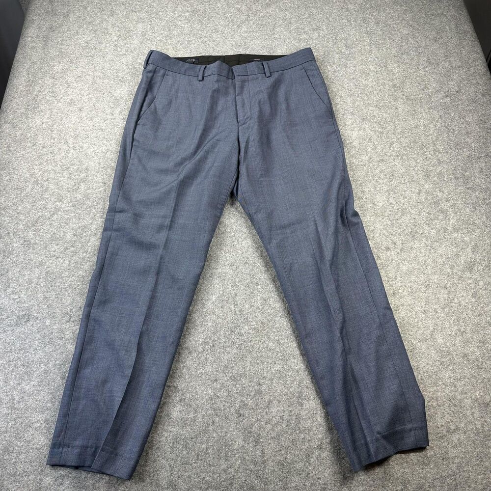 J.Crew Thompson Suit Pants Mens 30x26 Blue Slim Wool Flat Front Dress Trousers